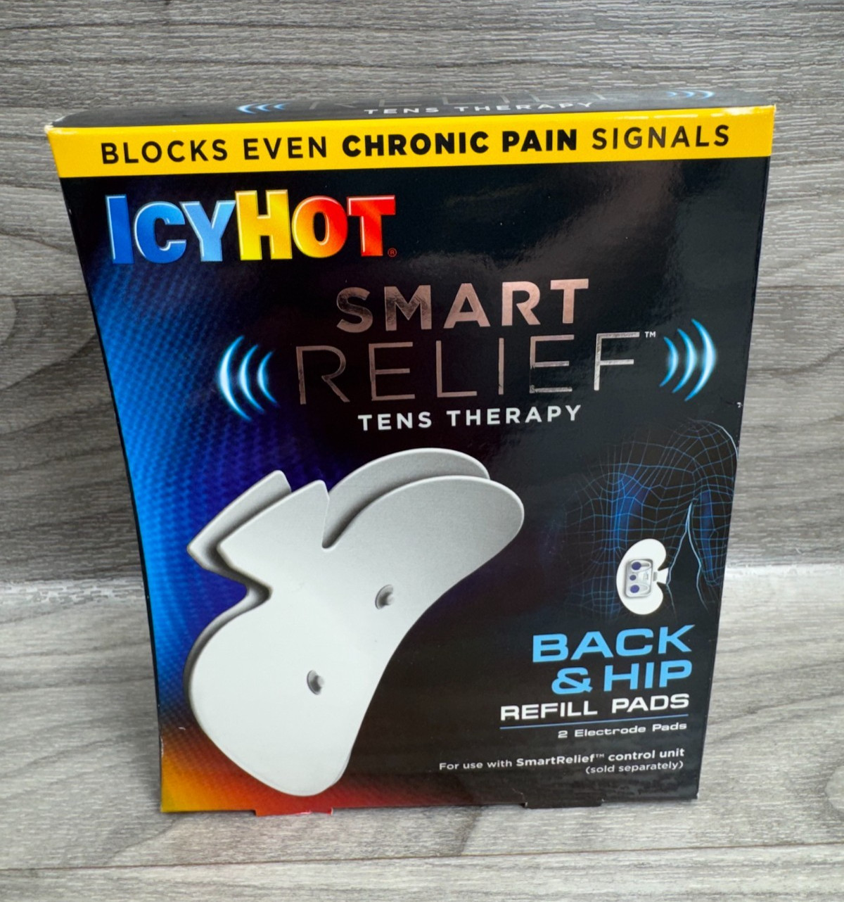 ICY HOT SMART RELIEF TENS THERAPY BACK HIP REFILL 2 PADS NEW SEALED
