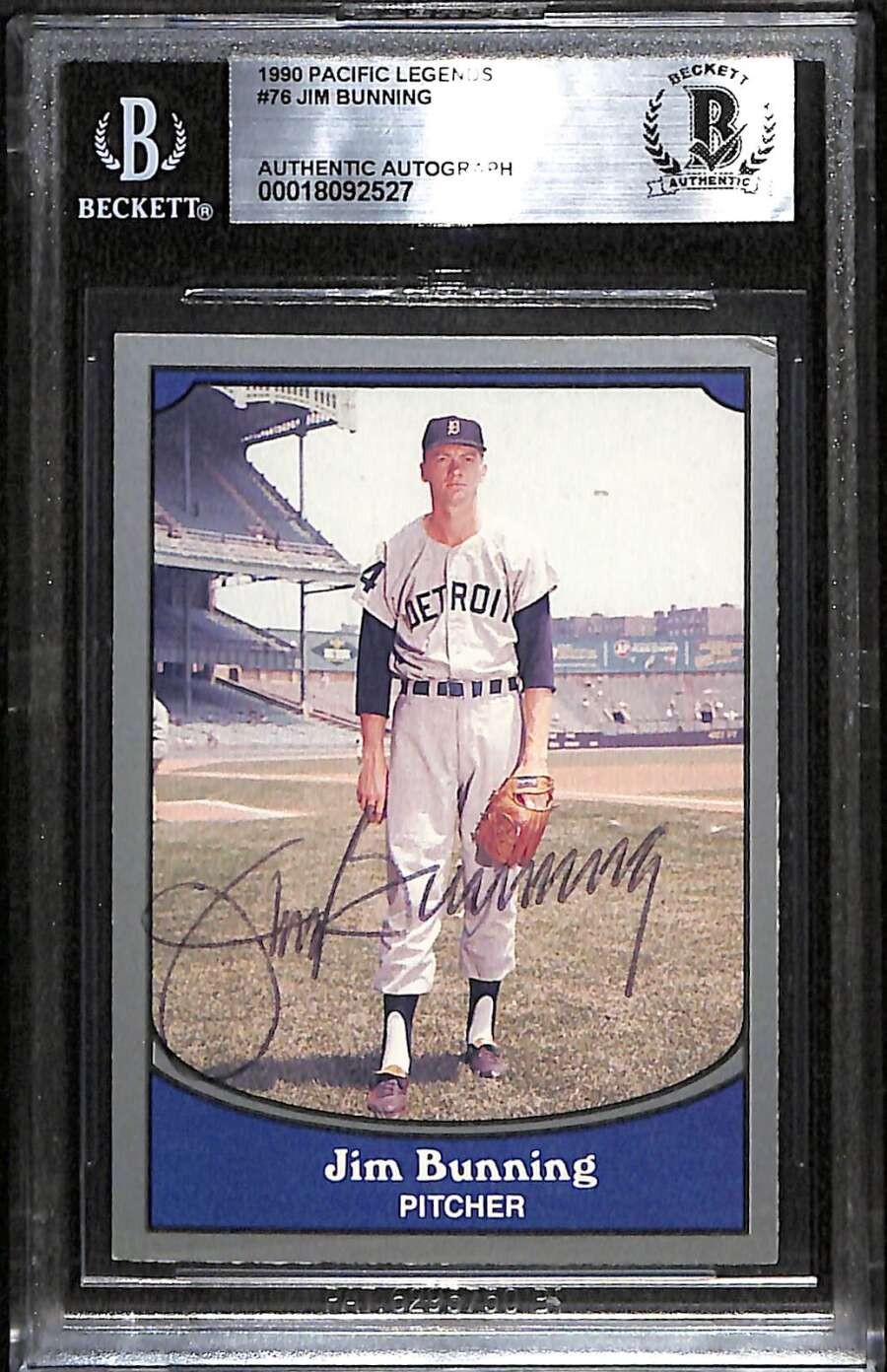 1990 Pacific Legends 76 Jim Bunning BGS Auto Autographed BAS Authentic C101274