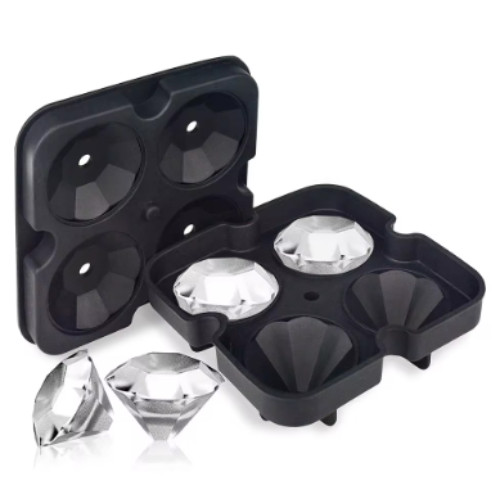 3D Diamond Silicone Ice Cube Tray Mold Whiskey Cocktail Ice Maker