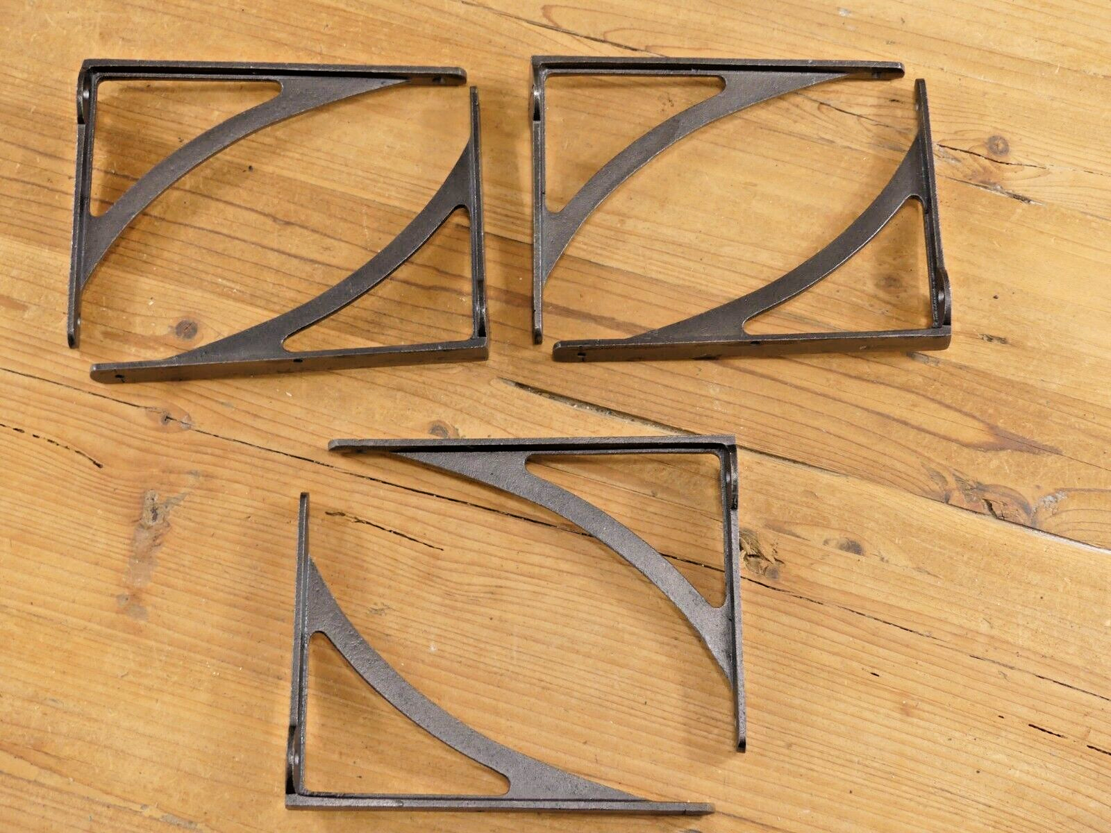 6 Cast Iron Brackets Braces Shelf Bracket Corbels Metal 7" X 5 1/4" Industrial