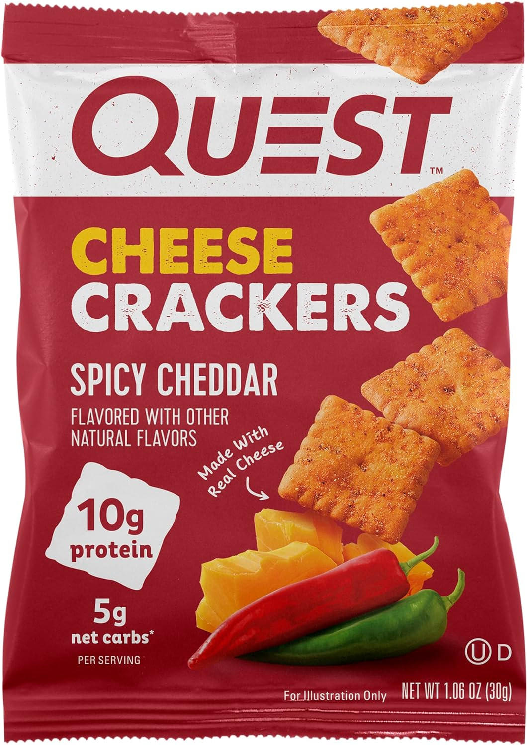 Quest Nutrition Cheese Crackers, Spicy Cheddar Blast, 10G of Protein, Low Carb,