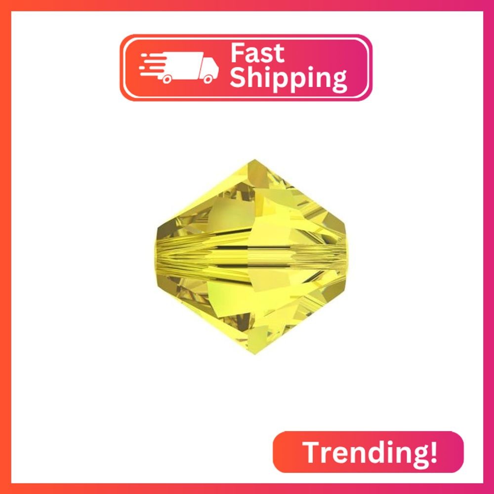 100pcs Authentic Preciosa 6mm Faceted Bicone Crystal Loose Beads Yellow Citrine