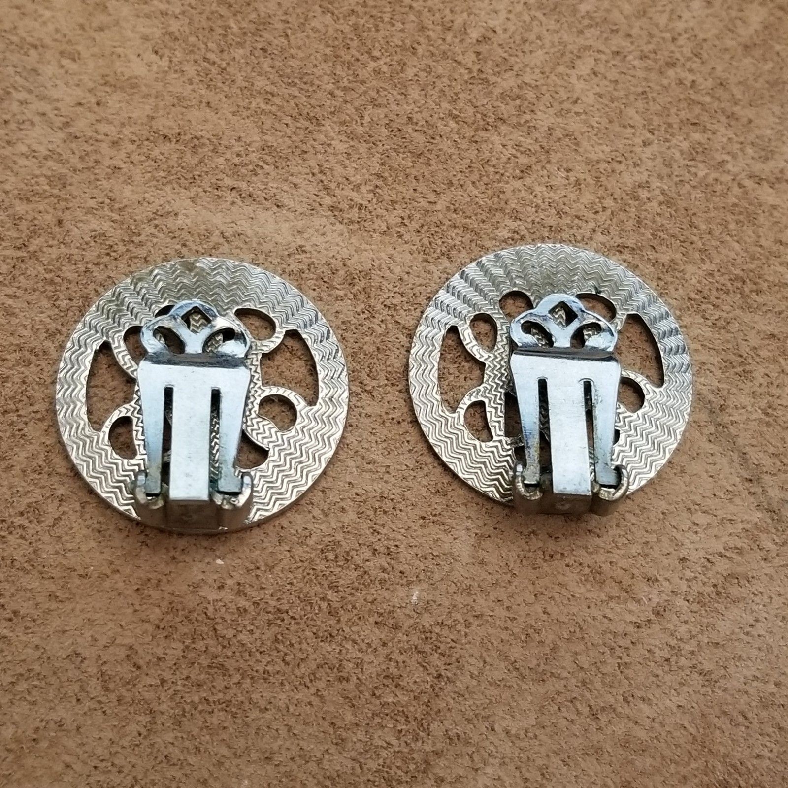 Vintage Monogram Clip On Earrings