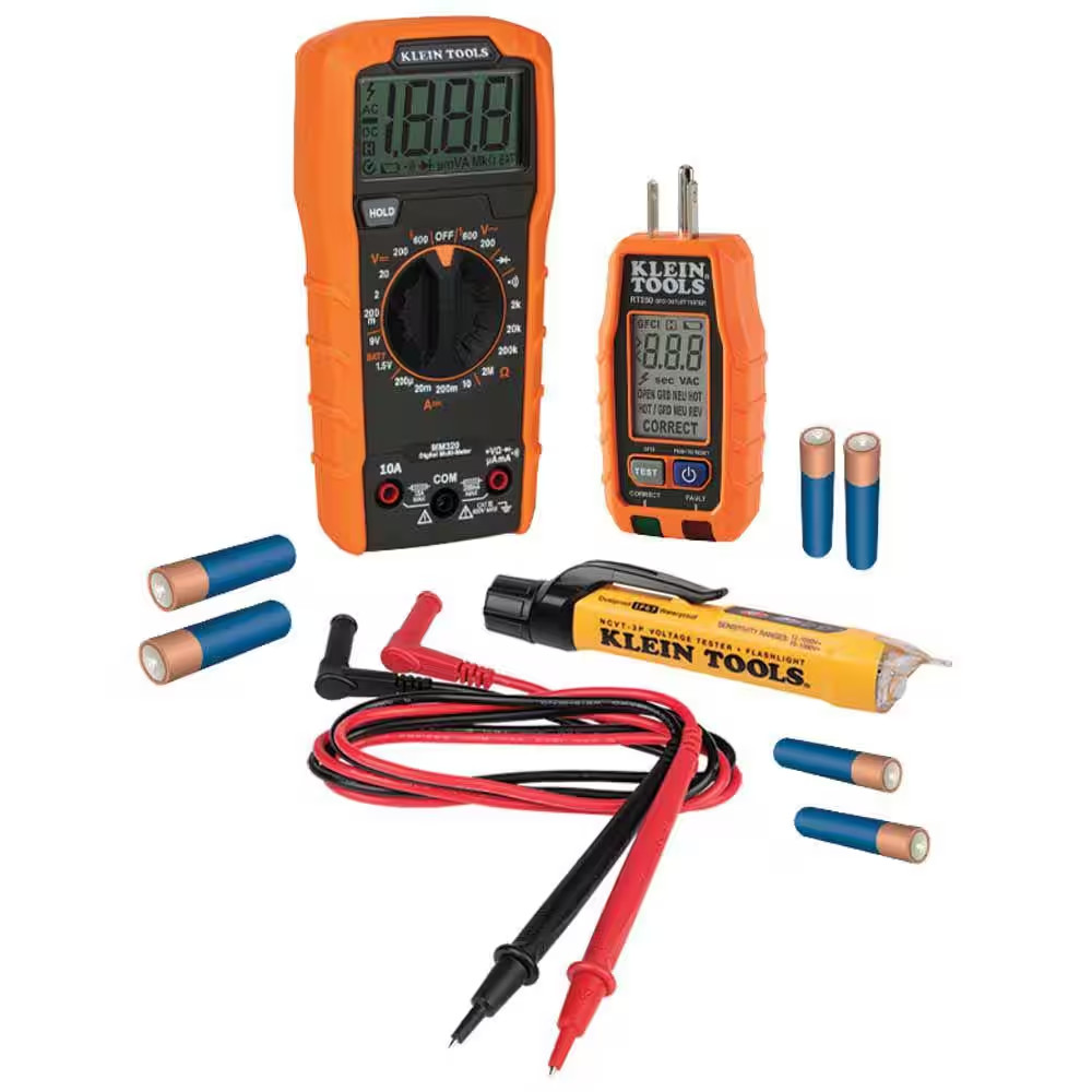 Multimeter, Voltage Tester and Outlet Tester Premium Electrical Tool Set