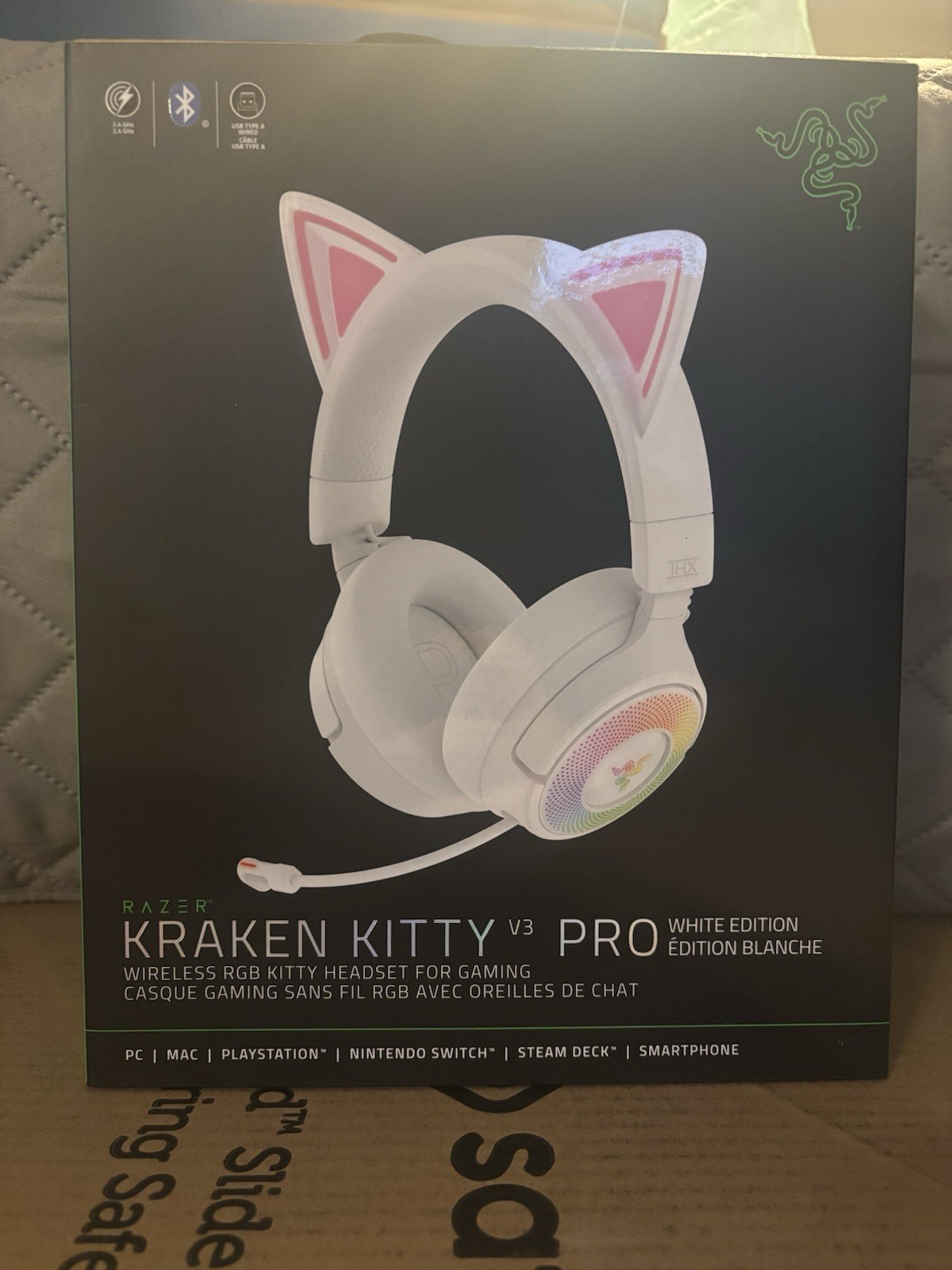 Razer Kraken Kitty V3 Pro White Gaming Headset SHIPS FAST