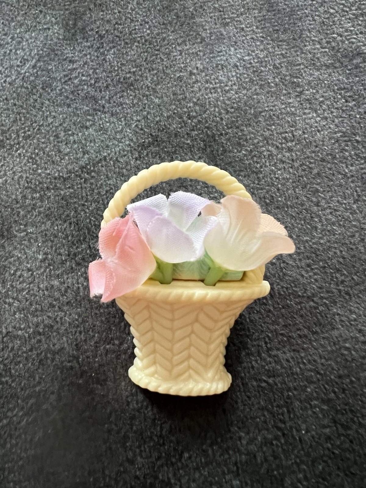 Vintage Hallmark Easter Flower Basket Brooch Pin 1982 Spring Floral