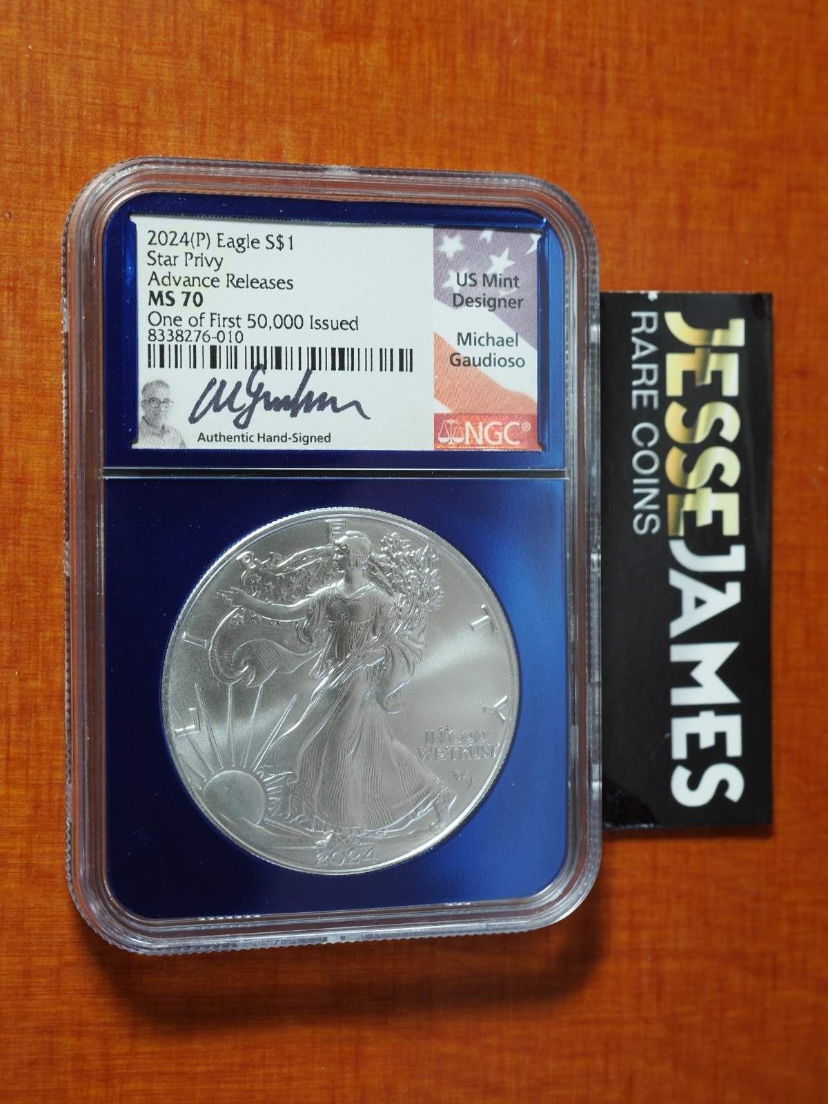 2024 (P) SILVER EAGLE NGC MS70 PRIVY MARK ADVANCE RELEASES 1ST 50,000 GAUDIOSO