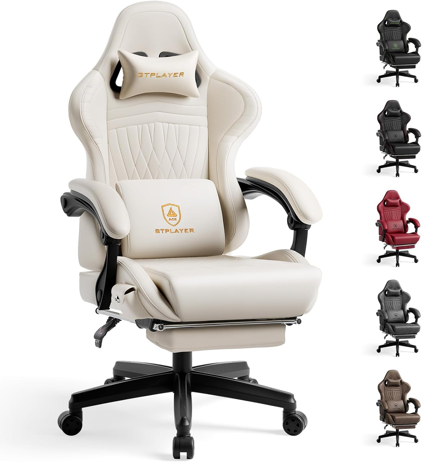 Gaming Chair with Speakers, Video Game Chairs with Footrest, PC Gamer Chairs for