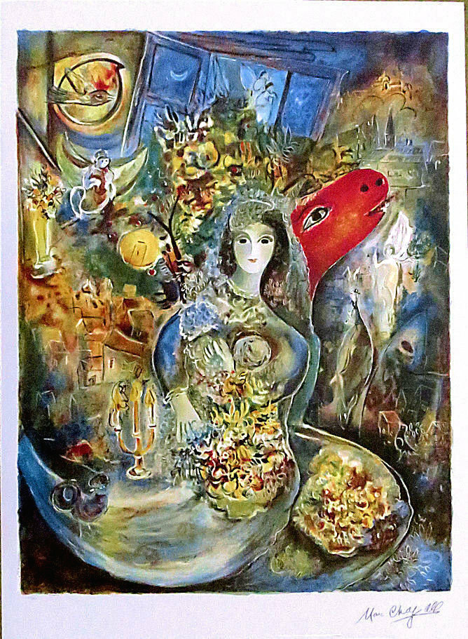 Marc Chagall BELLA Signed Numbered Offset Lithograph 34 x 25