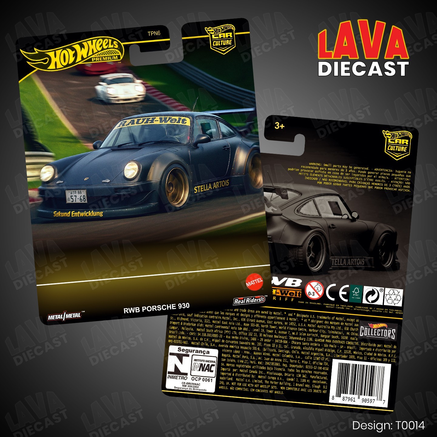 Custom Hot wheels RWB Porsche 930 Silhouettes Diecast Premium Card Car Culture