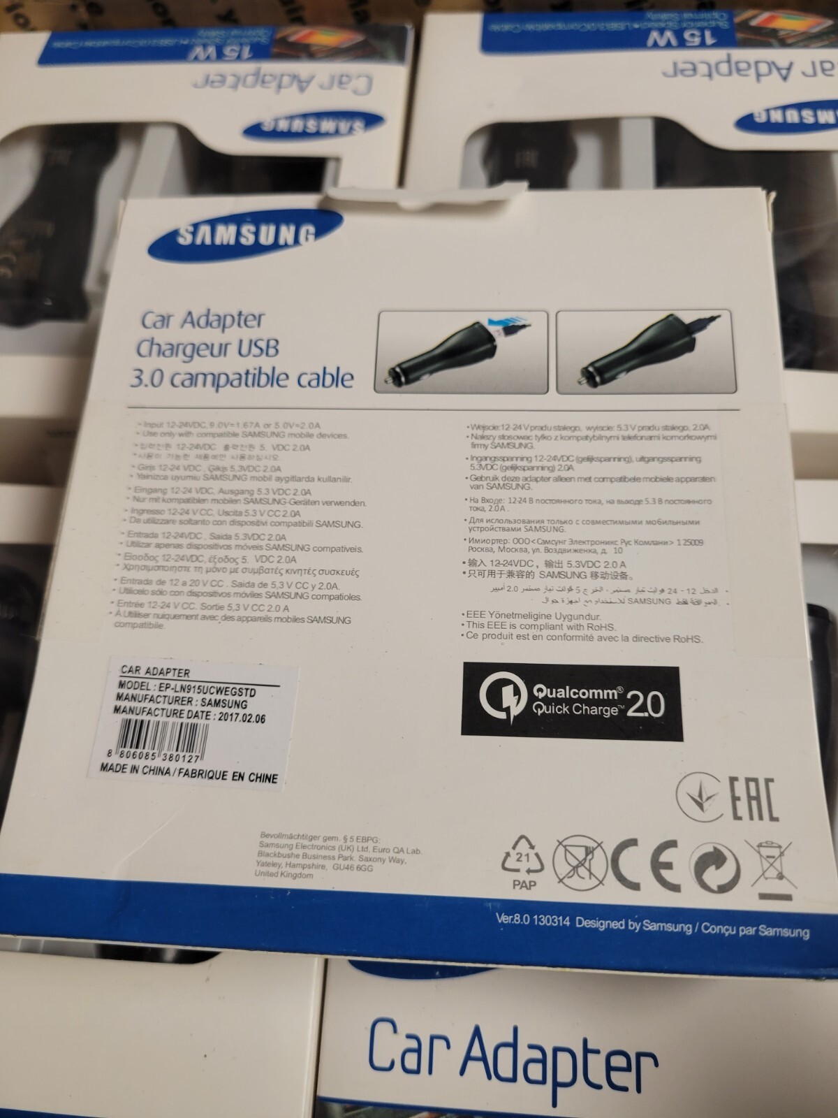 Samsung Car Adapter Charger Micro-USB 3.0 Compatible Cable (2017) New Boxed