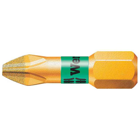 Wera 05056402001 Torsion Bit, Sae, 1/4", Hex, No 2, 1", S2 Steel