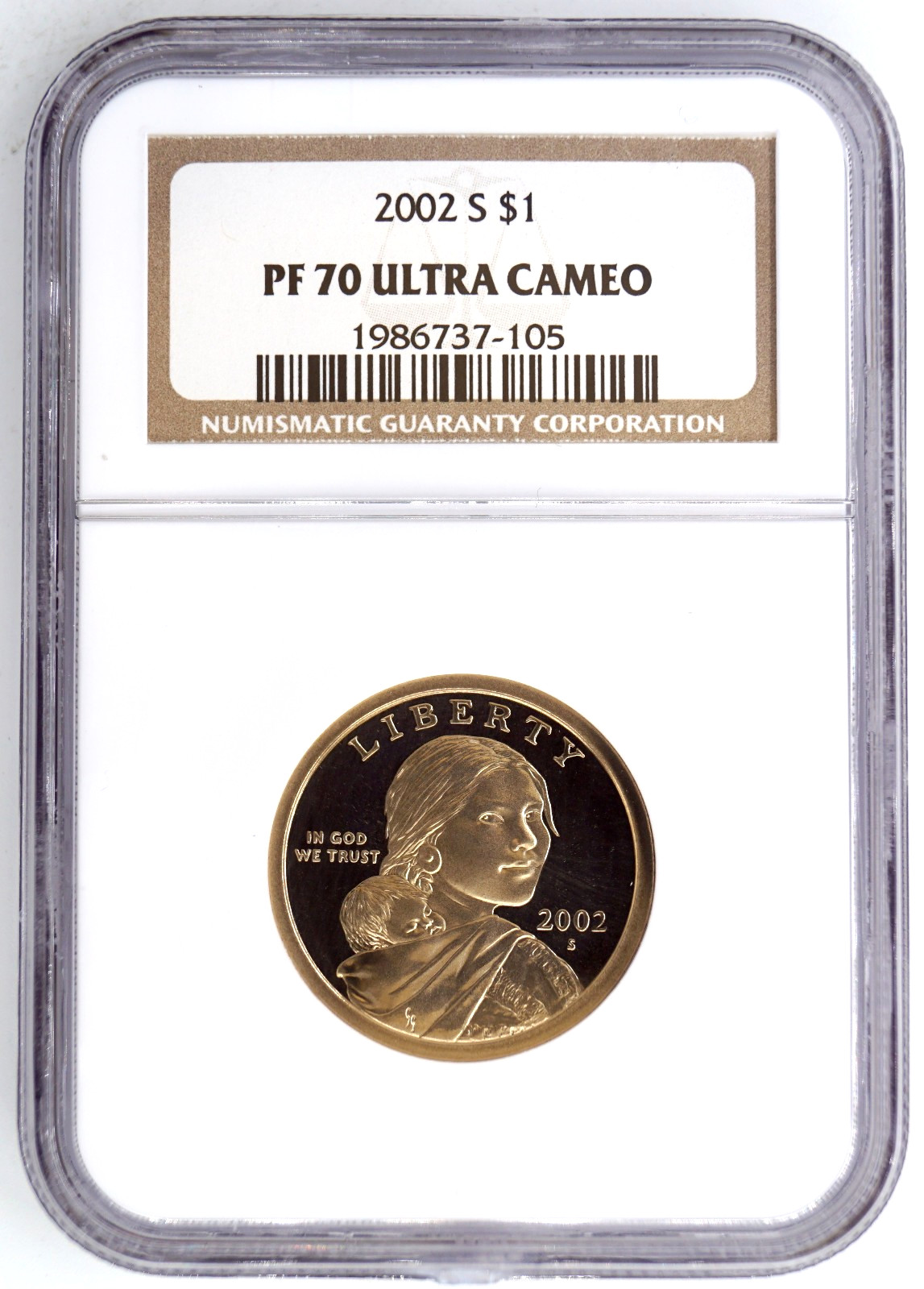 2002-S PROOF SACAGAWEA DOLLAR NGC PF70 ULTRA CAMEO 737105