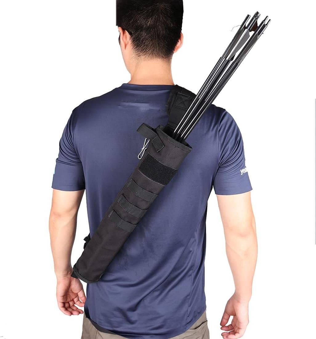 Compact Polyester Back Arrow Quiver with Molle System for Customizable Carrying