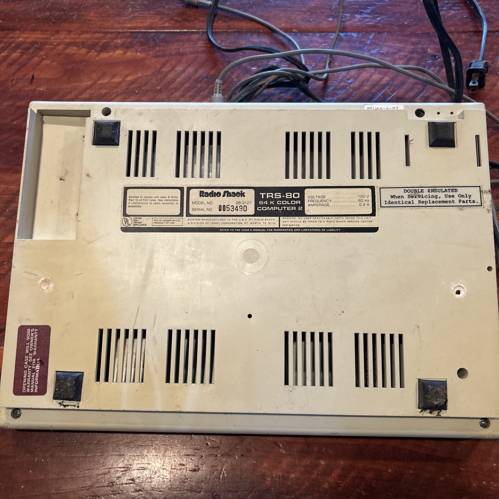 Tandy Radio Shack TRS-80 16k Color Computer 2 parts untested 26-3127