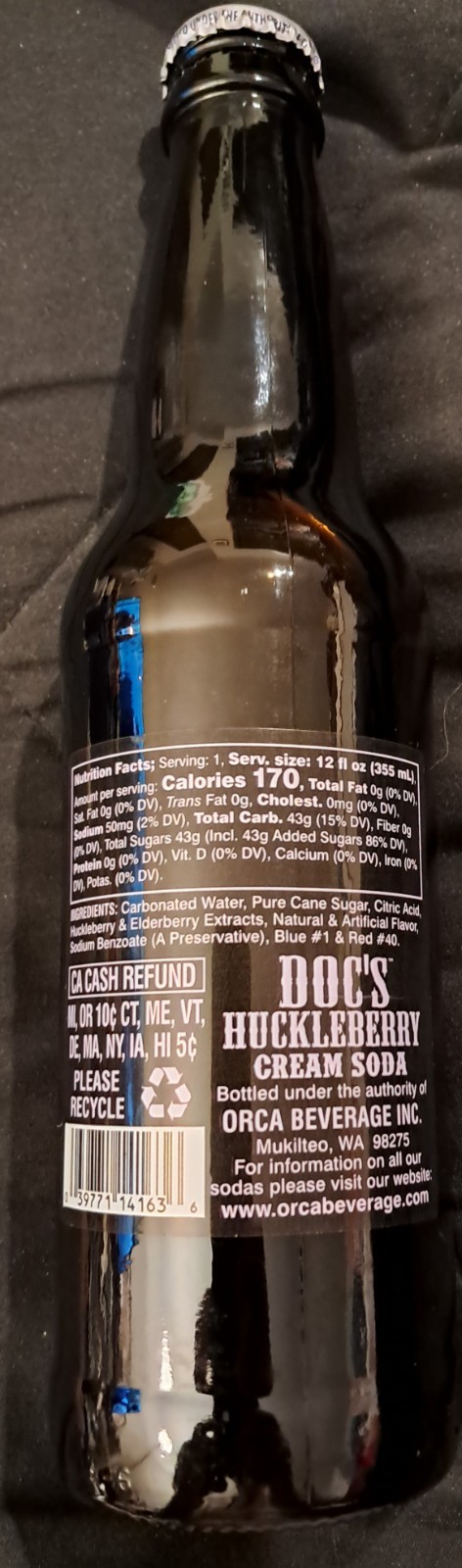 Doc's Huckleberry Cream Soda