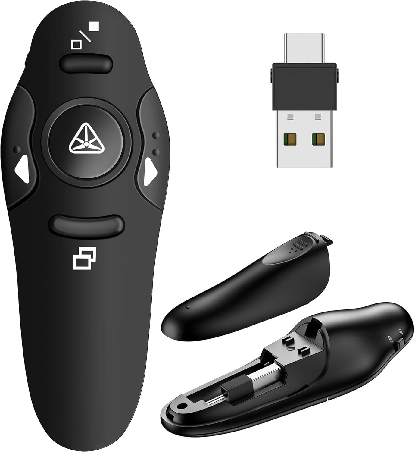 Presentation Remote Clicker, USB A & USB C Wireless Presenter for PowerPoint ...