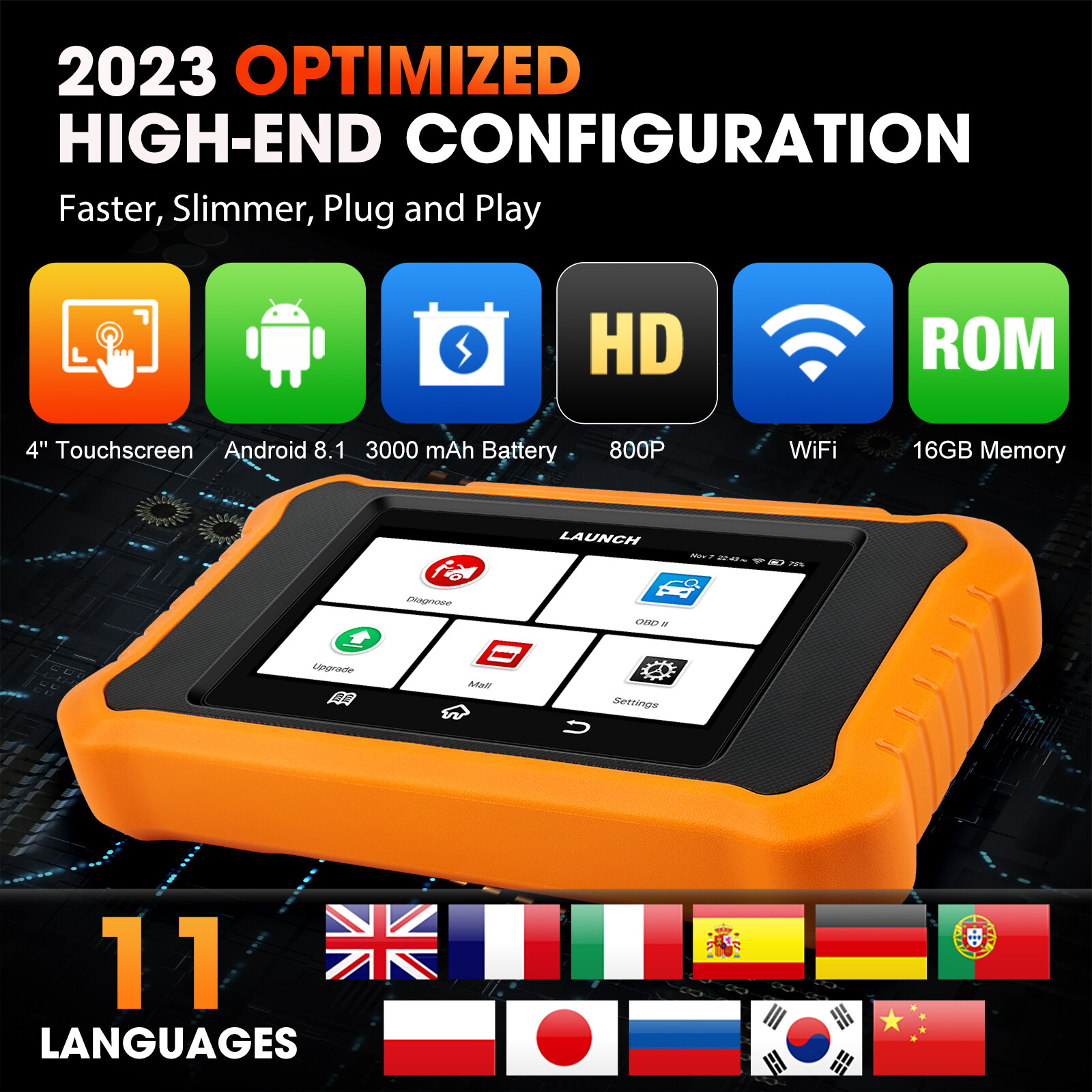 LAUNCH Elite 2.0 PRO for GM Bidirectional OBD2 Scanner Car Diagnostic ECU Coding