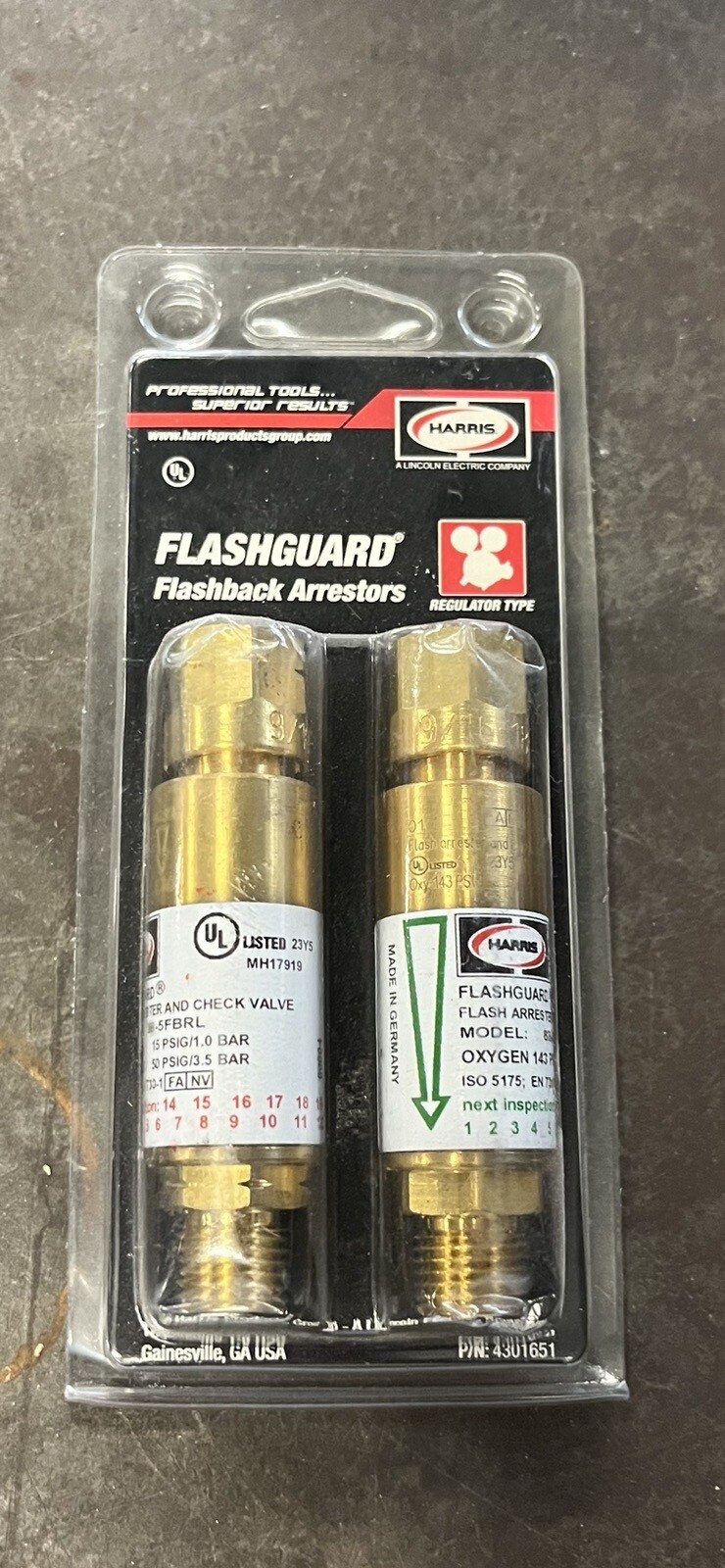 Harris Regulator Flashback Arrestors Set 88-5FBR 4301651