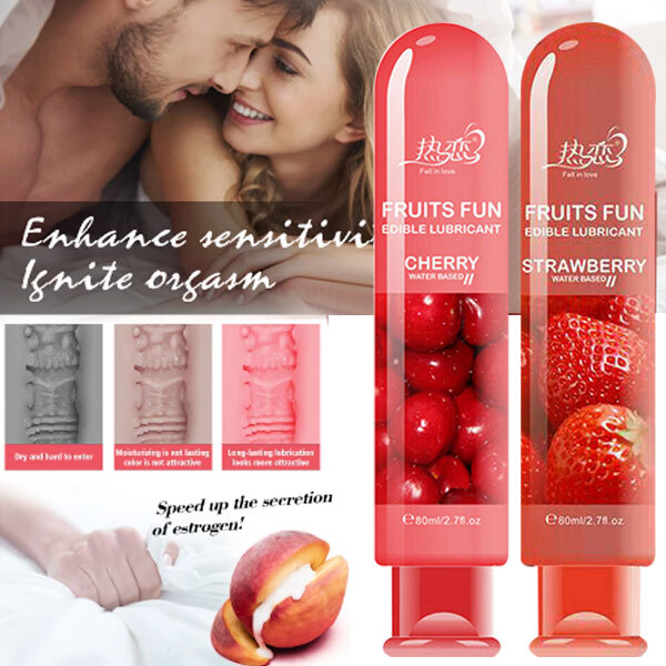 Fruit Flavor Lube Water Based Lubricant Massage Gel Couples Sex Oral Lubricants