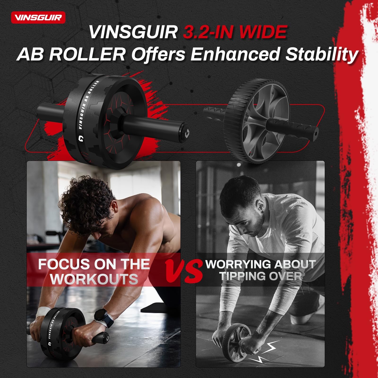 Ab Roller Wheel, Abs Workout Equipment for Abdominal & Core Strength Training...