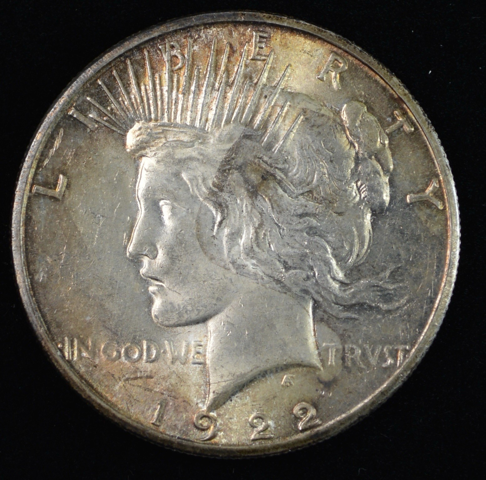 Toned 1922 Peace Dollar $1 -UNC Nice Toning