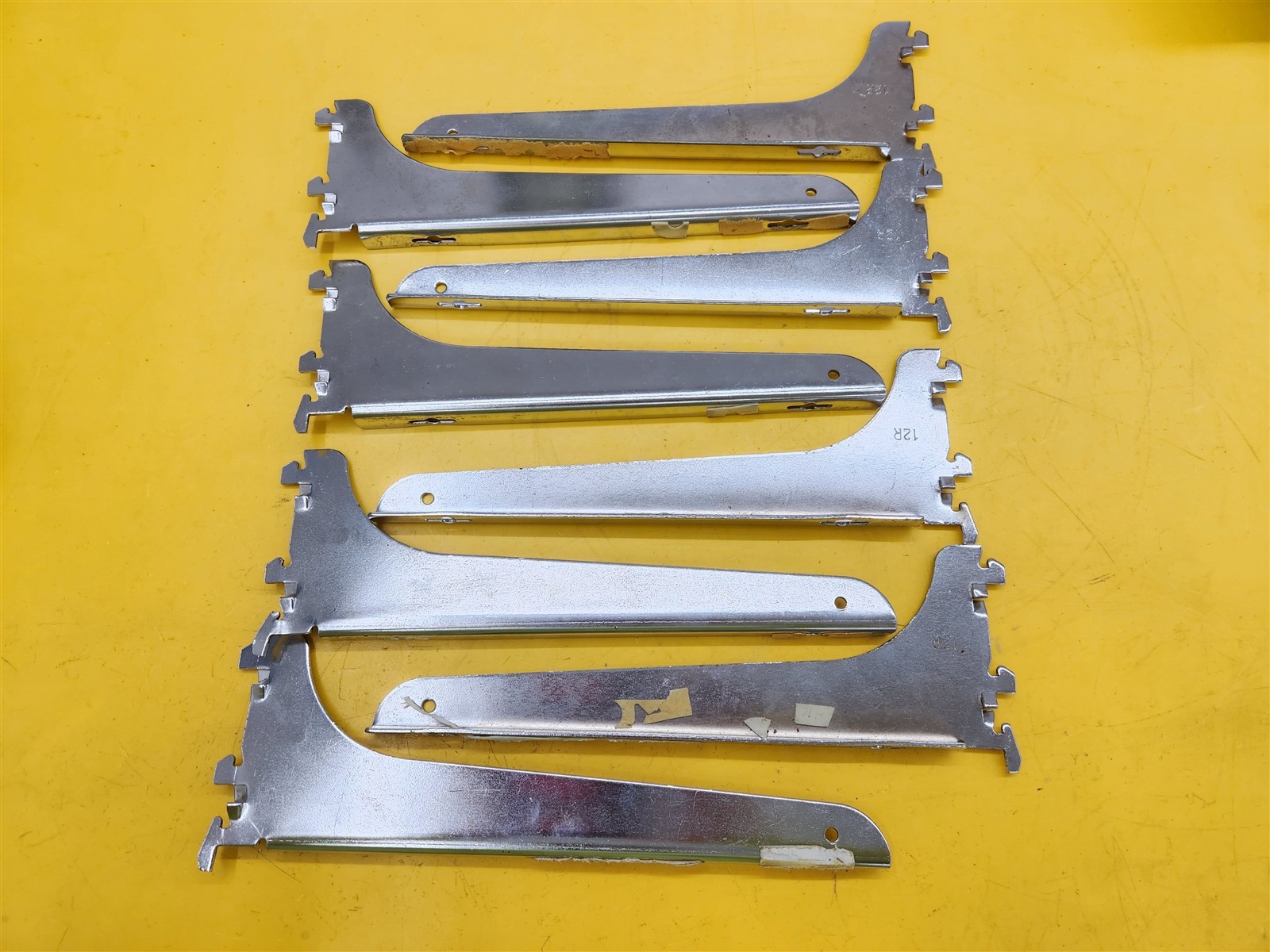 ⭐️⭐️⭐️⭐️⭐ *Lot of 8* 10.5"X1.75" 12R Mounting Shelving Shelf Brackets Chrome