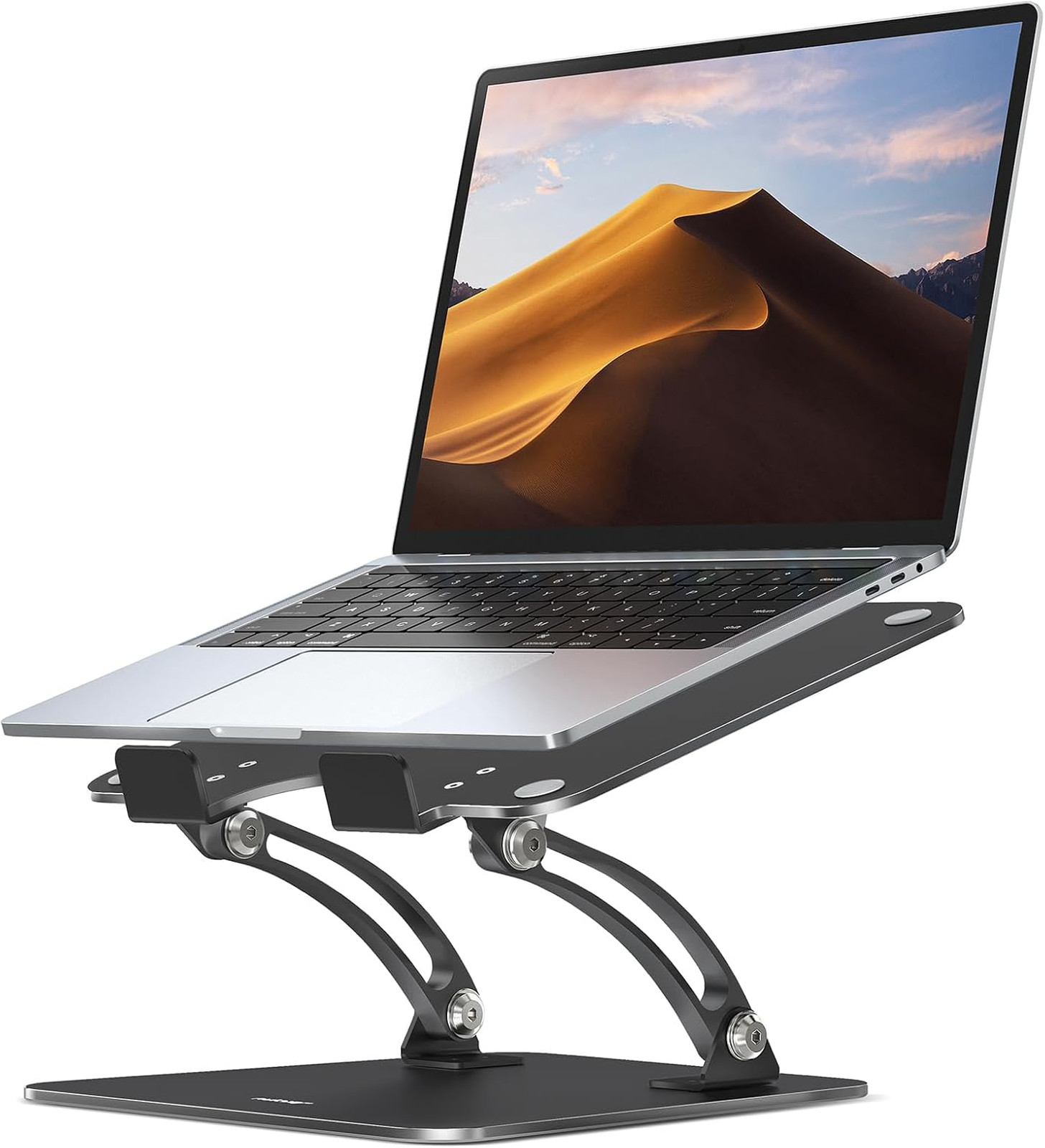 Fully Adjustable Laptop Stand for Desk, Dual Foldable Computer Riser with Heat