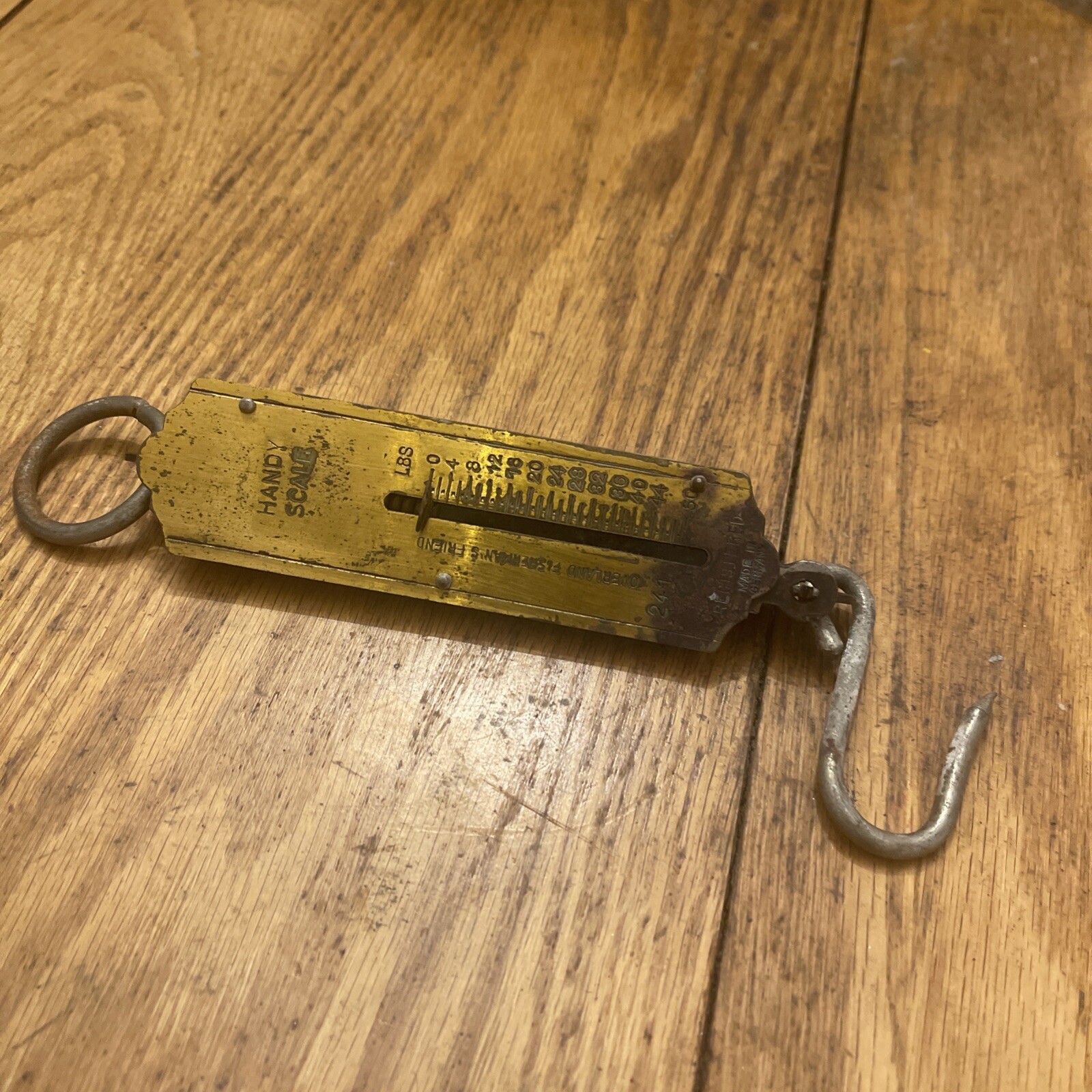 Antique OVERLAND FISHERMAN'S FRIEND SCALE No 241, 50LB CAPACITY MADE IN GERMANY