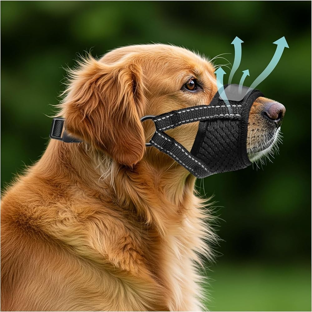 Dog Muzzle for Lar Dogs - Soft Breathable Muzzle for Lar Sized Dog