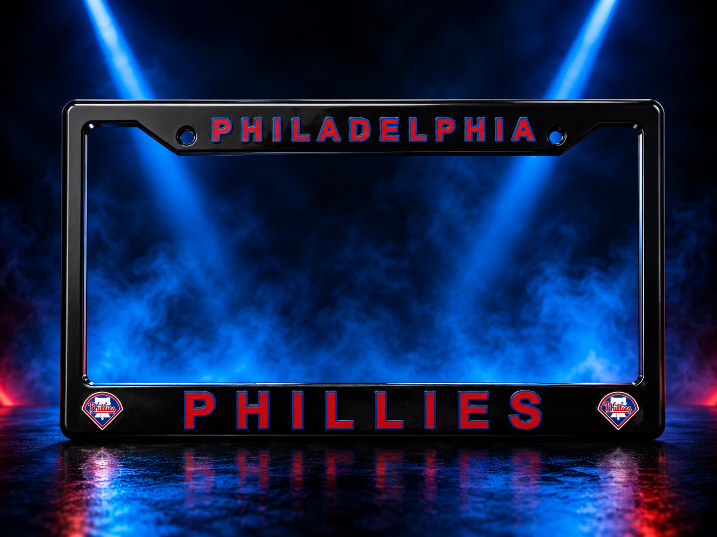 Philadelphia Phillies Black License Plate Frame Cover - Black - Eliteauto3k