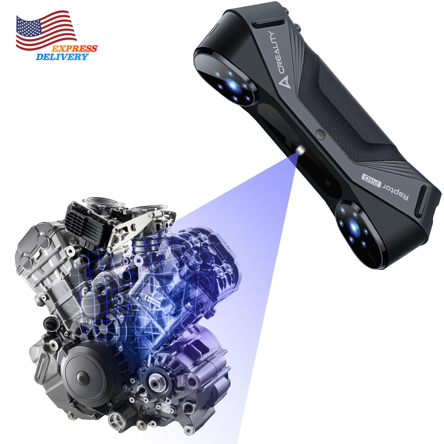 3D Scanner Raptor Pro for Automotive & Engineering Projects with Metrology-Grade