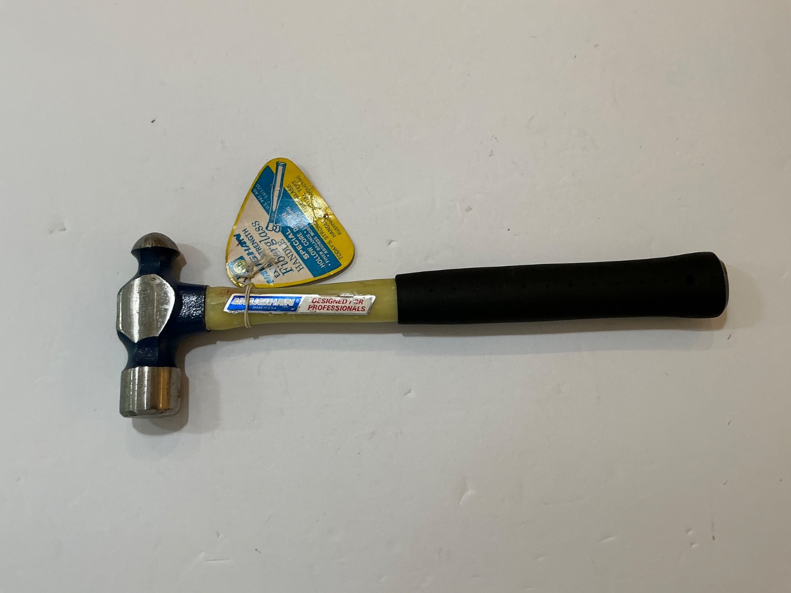 NOS Vaughan 16oz Ball Peen hammer with 11” fiberglass handle made in USA