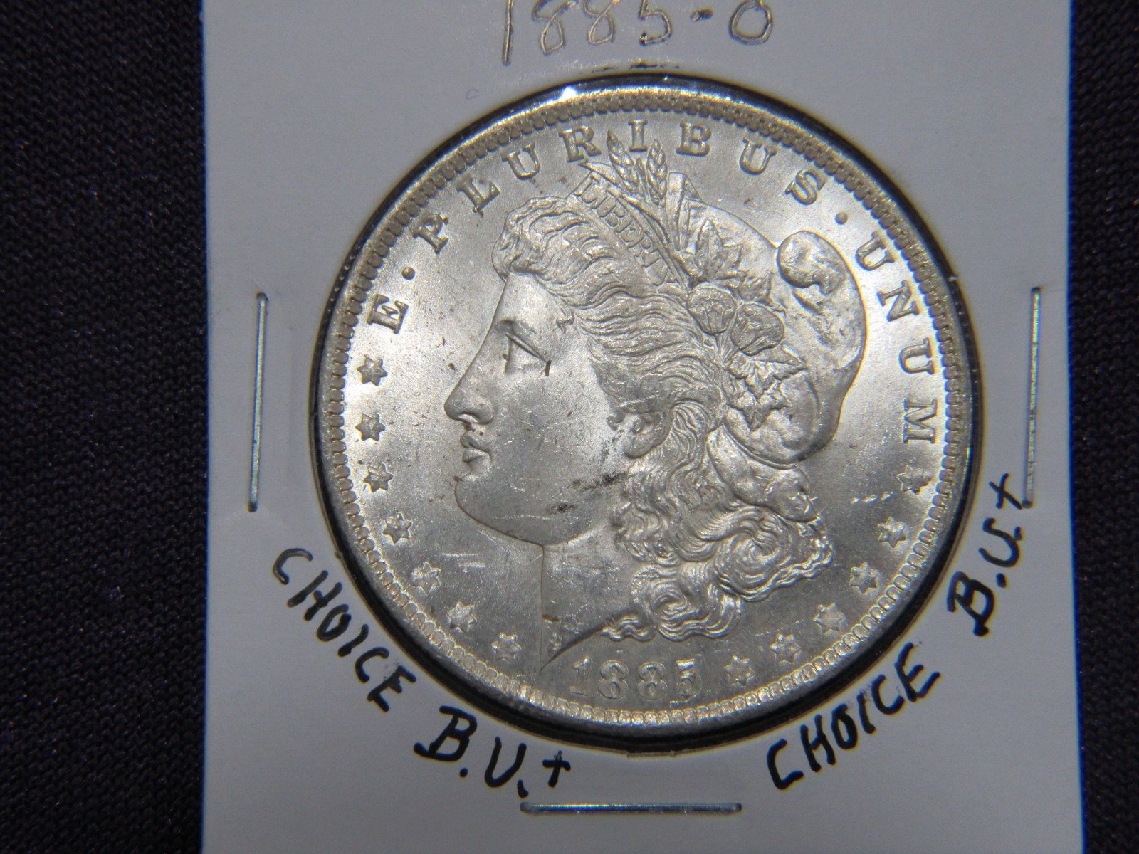 1885-O Morgan dollar in choice B.U.+ condition