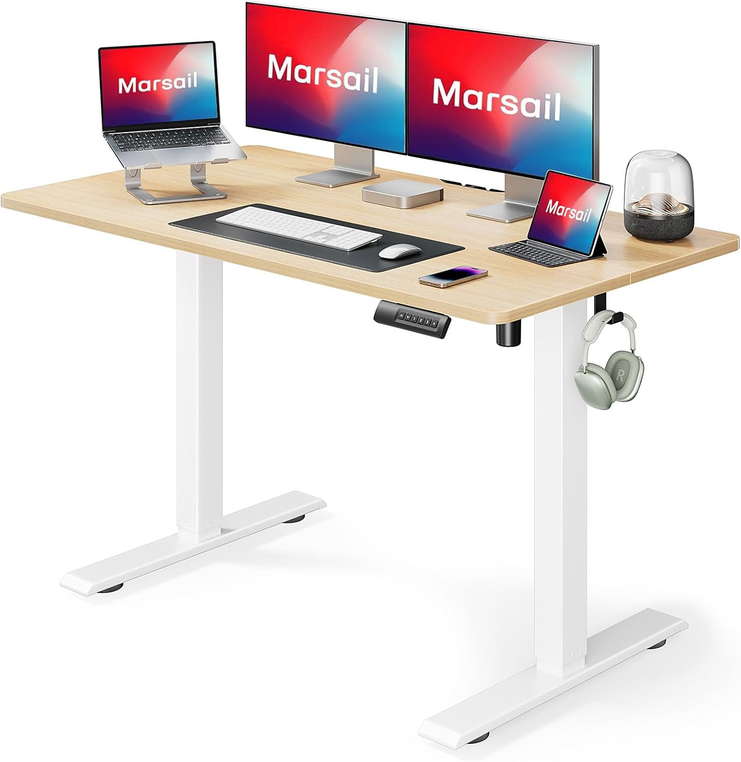 Electric Standing Desk Adjustable Height, 48 * 24 Inch Sit Stand up Desk for Hom
