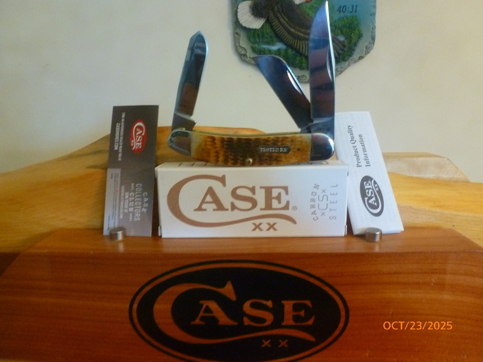 Case XX #51393 Burnt Amber Rogers Jig Bone 3-Blade Sowbelly TB6339CS New In Box