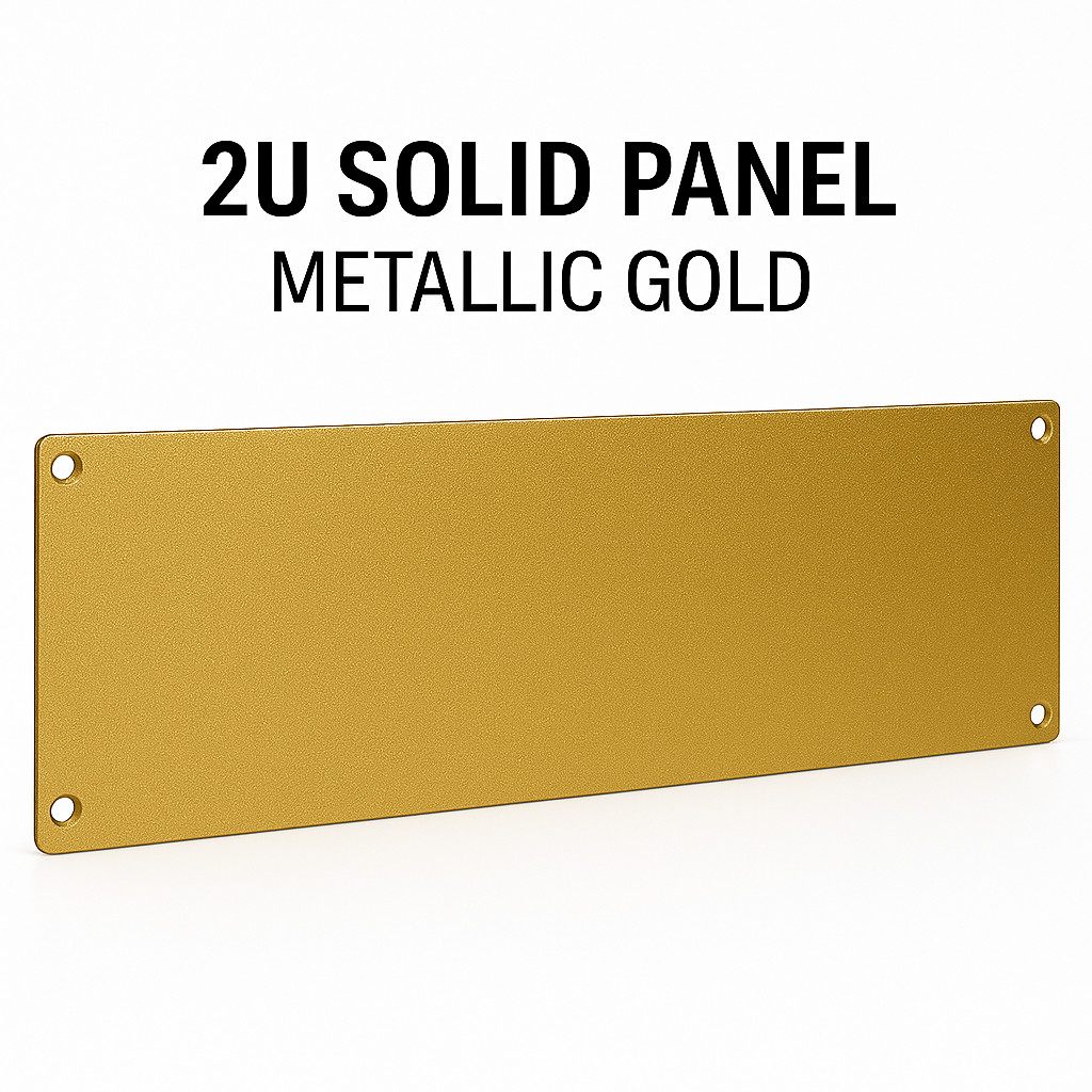 2U Solid Rack Panel –  Metallic Gold – 19” Steel Solid Cover
