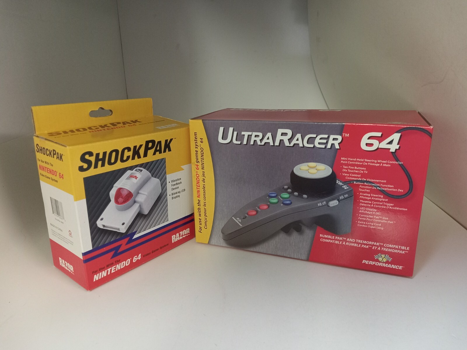 NEW ULTRA RACER CONTROLLER + LED SHOCK RUMBLE PAK FOR N64 NINTENDO 64      #