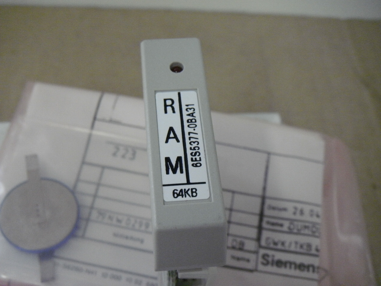 Siemens 6ES5377-0BA31 Memory Submodule 377 RAM 64KB Short Type