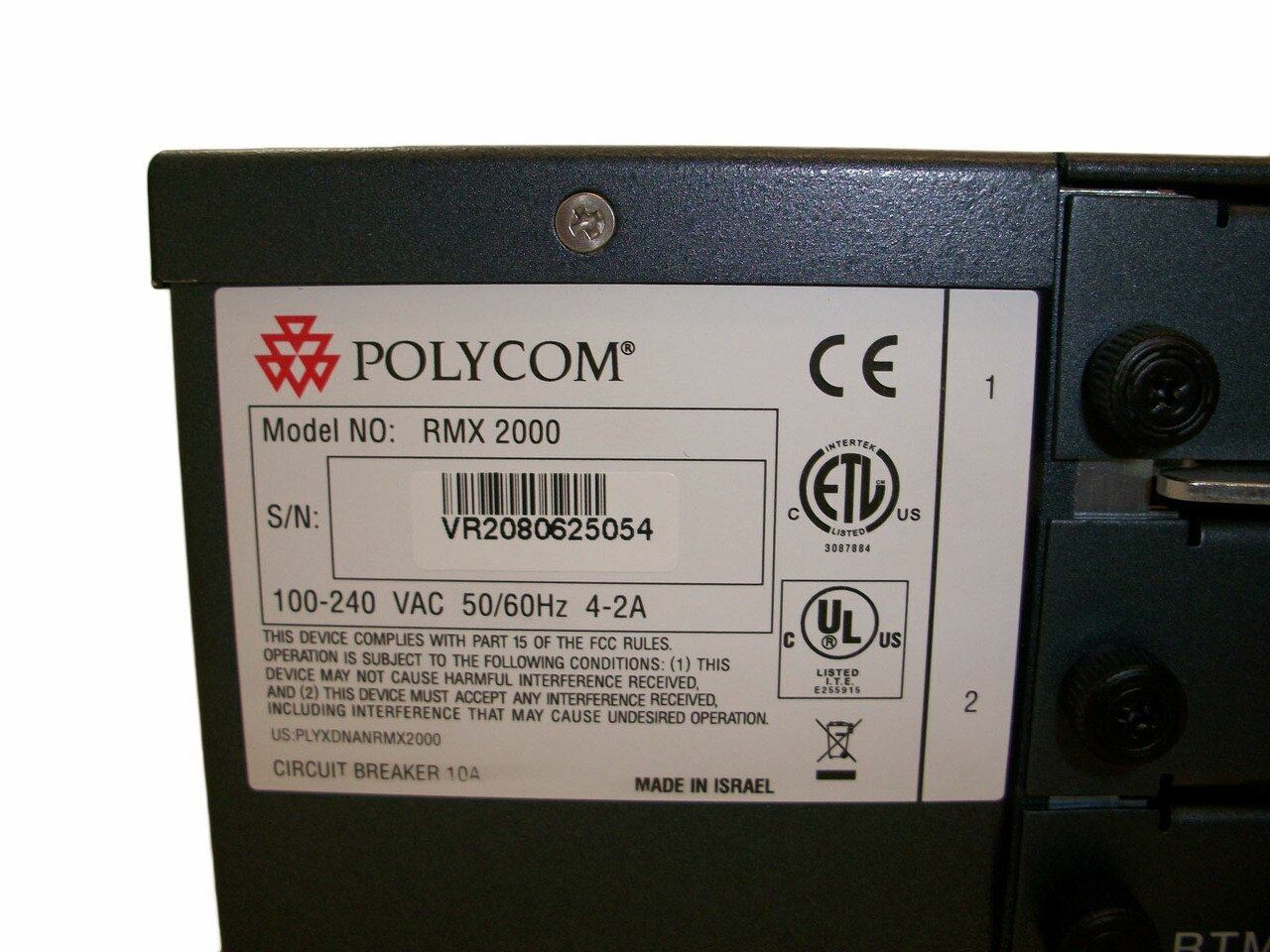 Polycom RMX 2000 1.4Ghz Media Processing Module with MPM-H, CNTL, RTM ISDN, & RT