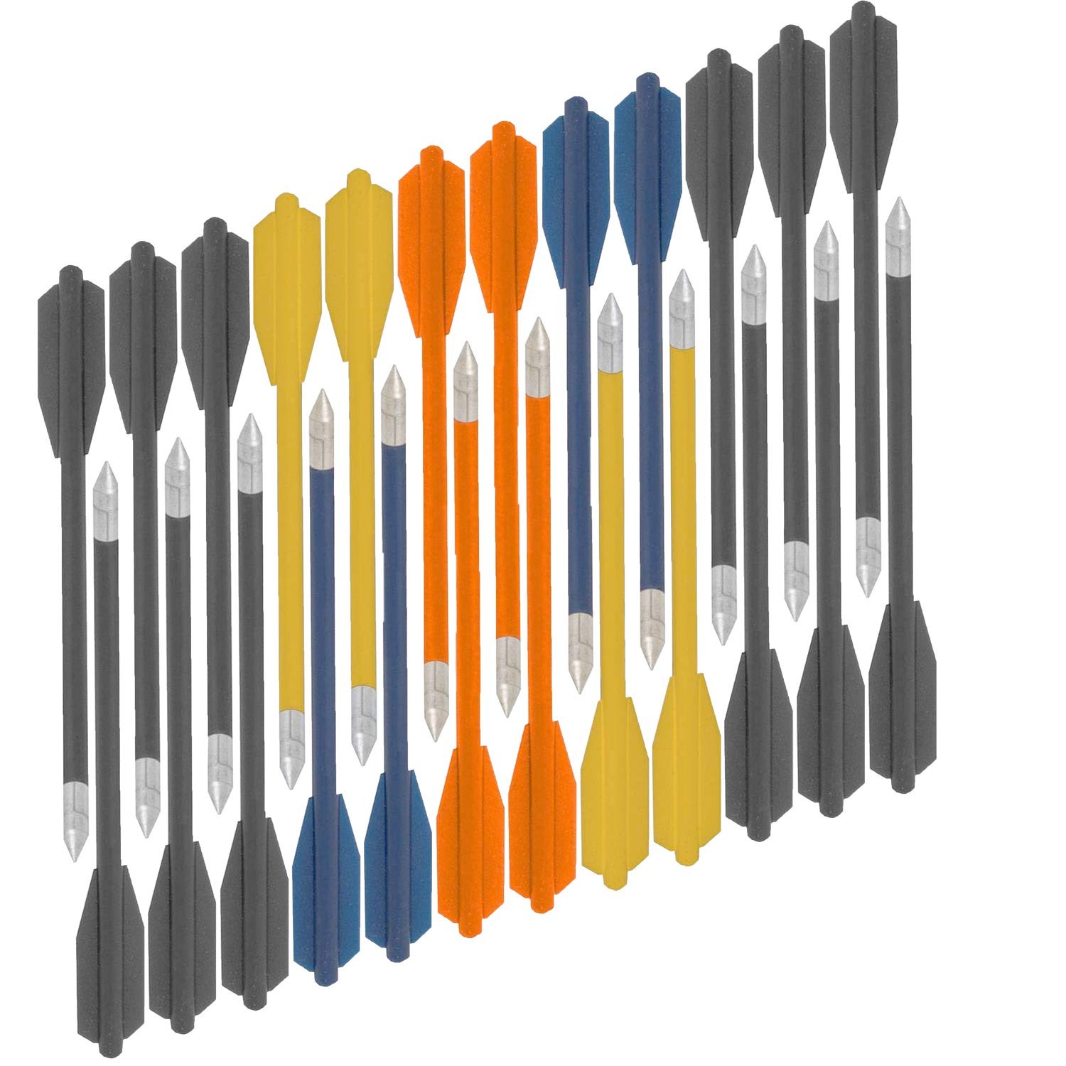 Crossbow Arrows Plastic (24 Pack) 6 inch Bolts in Assorted Colors for Hunting...