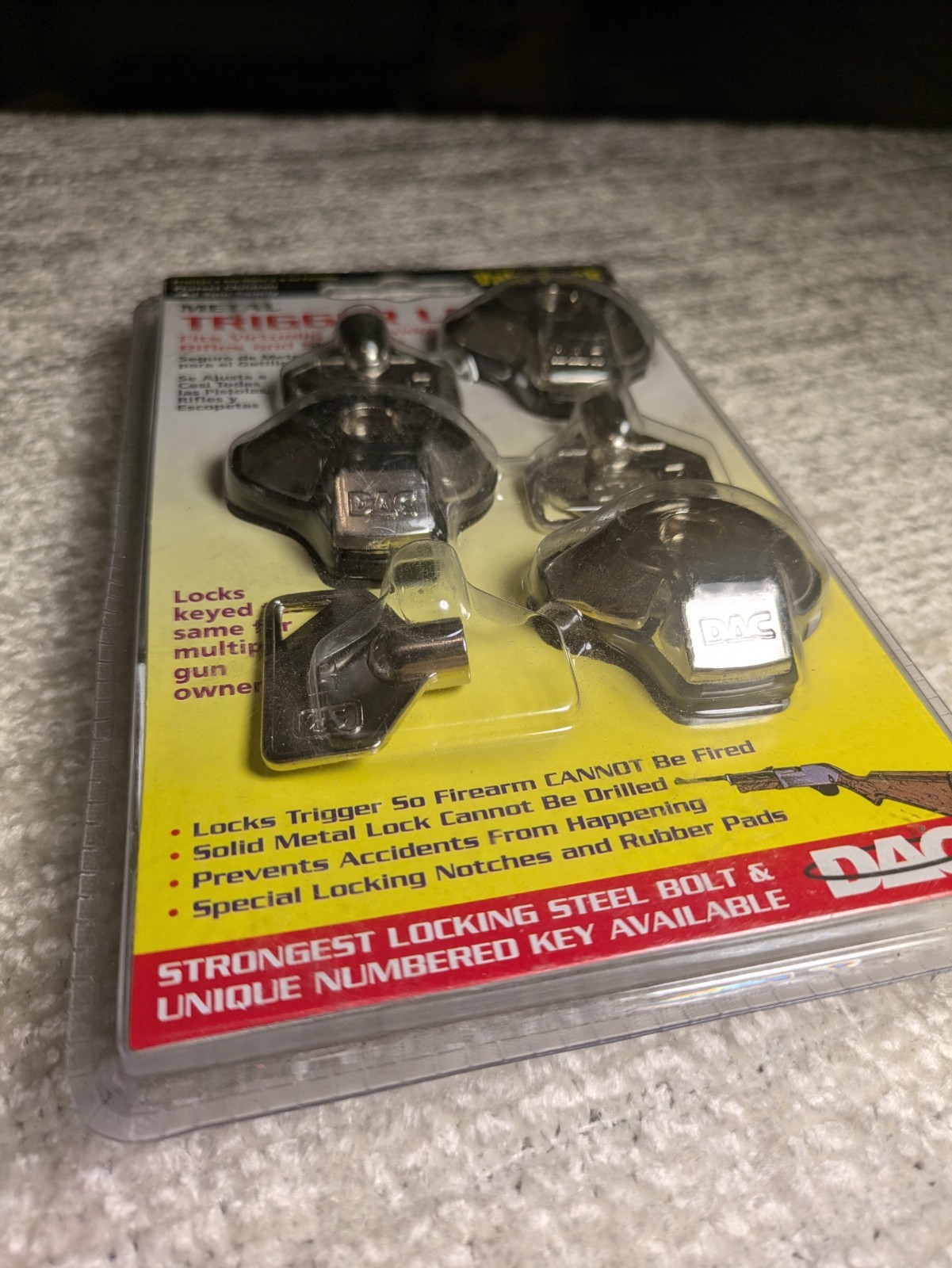 DAC Metal Trigger Locks ( 1 ea. 3 pack ) new