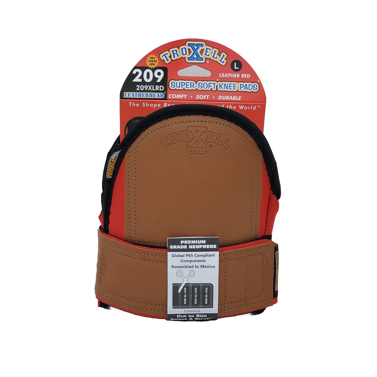 Troxell Super-Soft Leatherhead Kneepads - Large Red