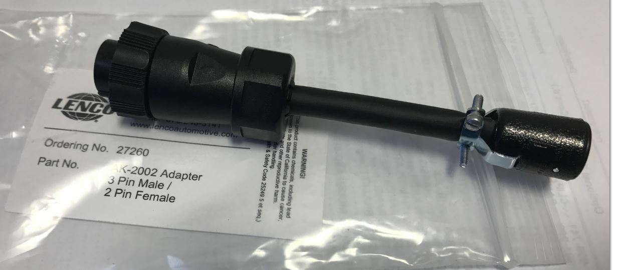 Lenco 27260 AK-2002 ADAPTER 3 PIN MALE TO 2 PIN FEMALE