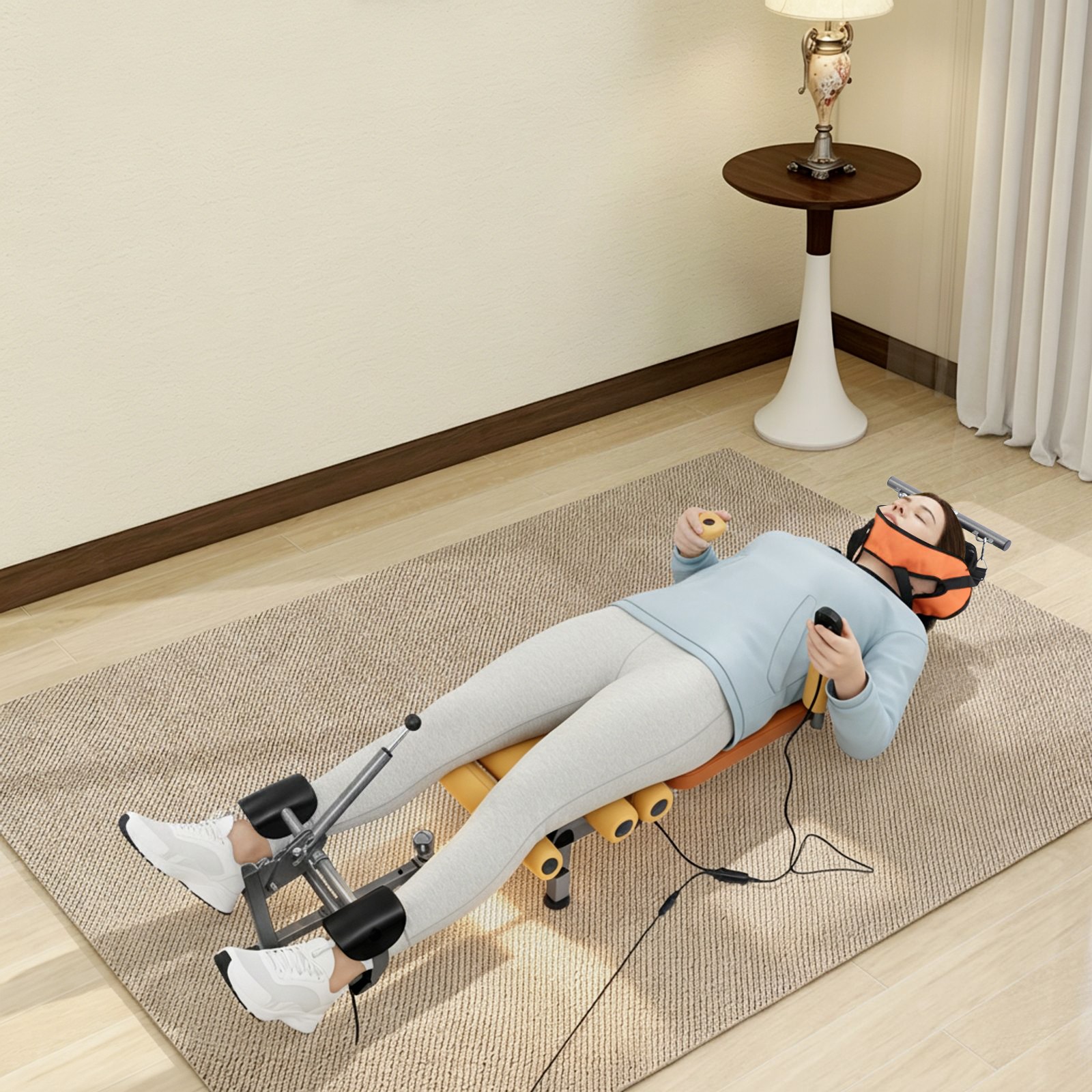Modern Electric Stretching Bench, Floorstanding Electric Back Stretching Machine