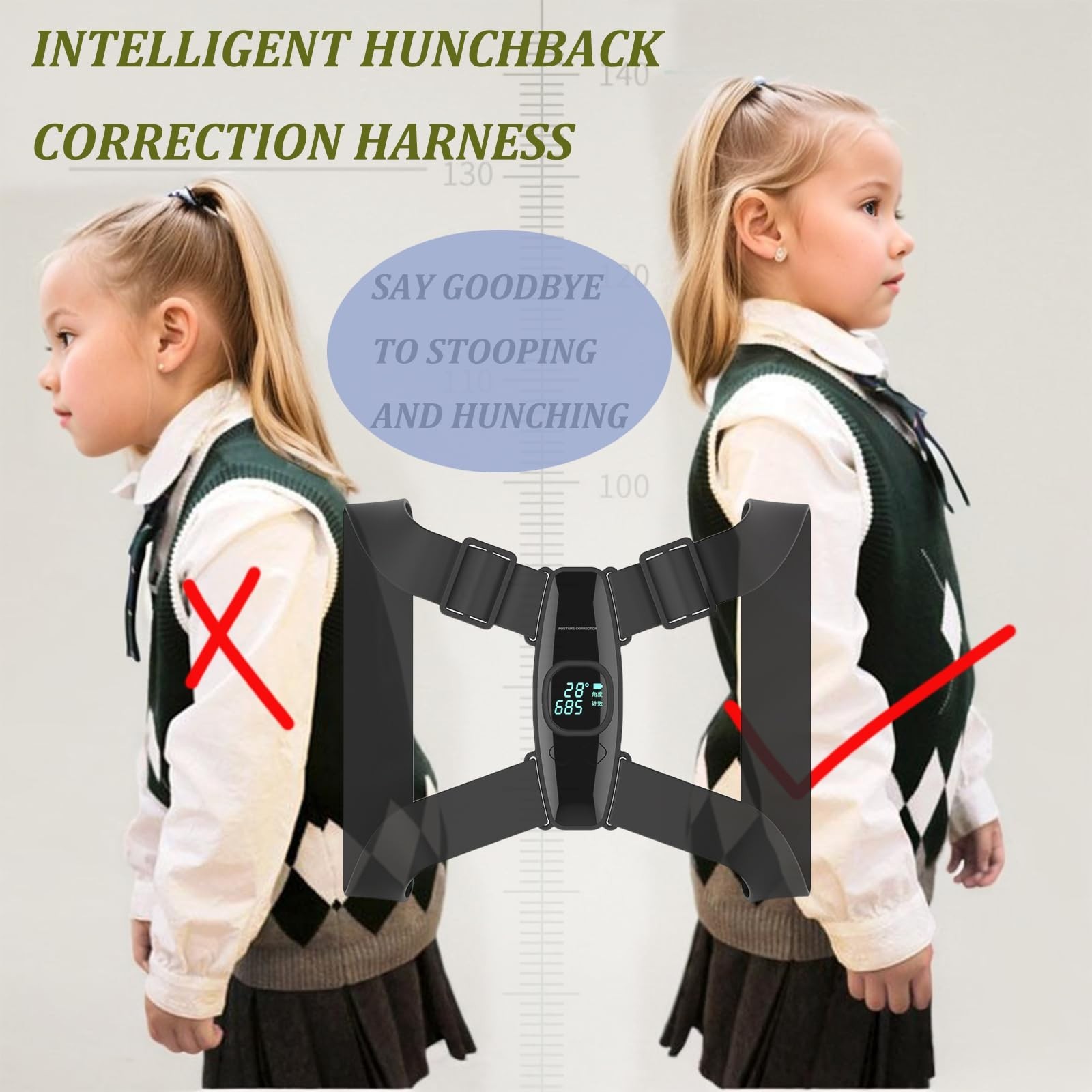 Upgraded Smart Posture Corrector Adjustable Posture Correction Angle with Vib...