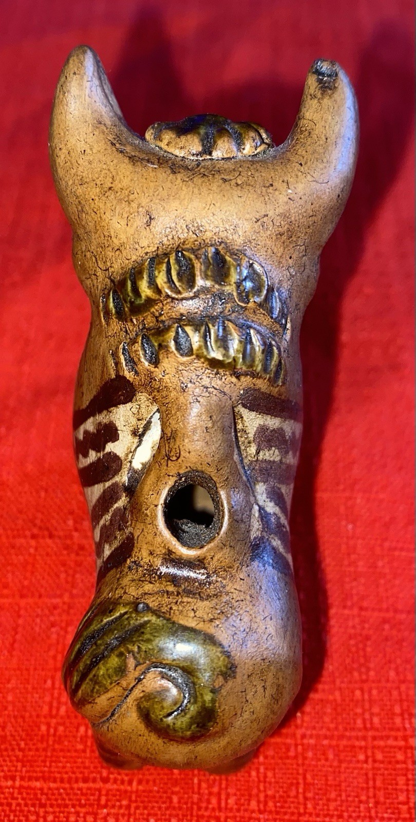 Traditional Peruvian Hand Painted Ceramic Torito de Pucara Bull 2" Folk Art