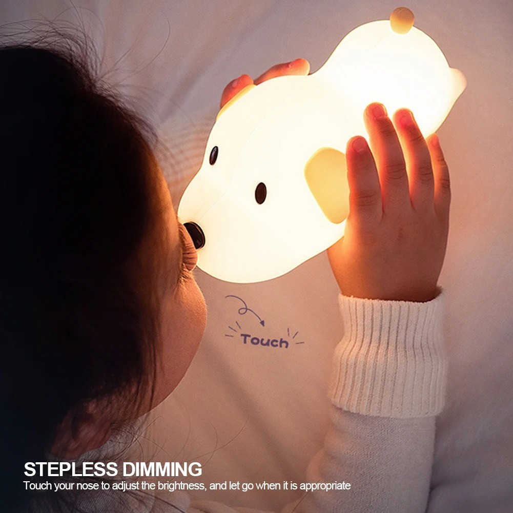 USB Rechargeable Puppy Lamp Silicone LED Night Light for Kids