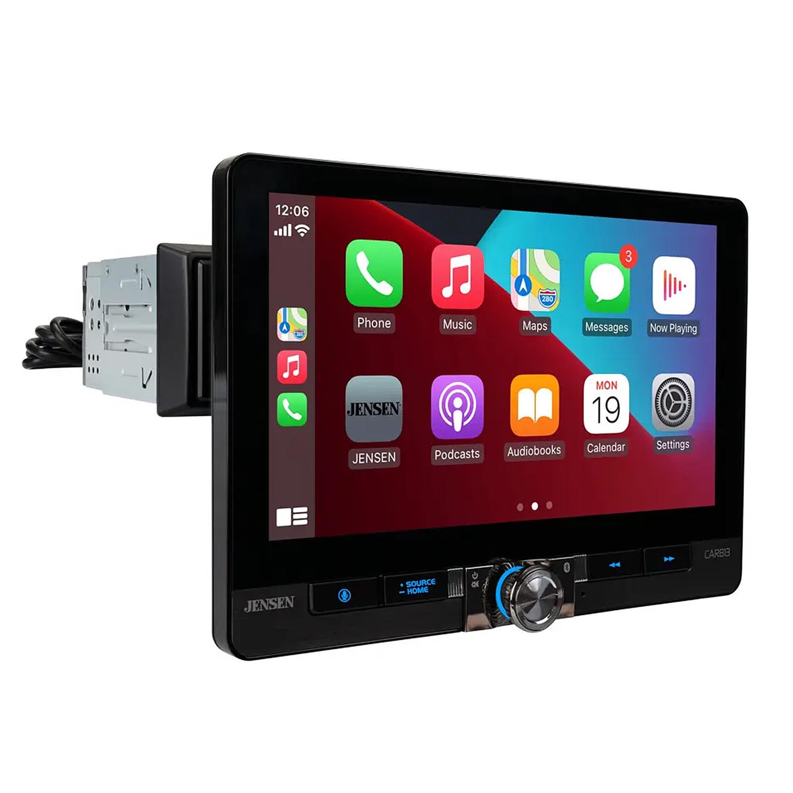 Jensen CAR813 8" Touch Screen Multimedia Receiver, Wireless Apple CarPlay/Auto
