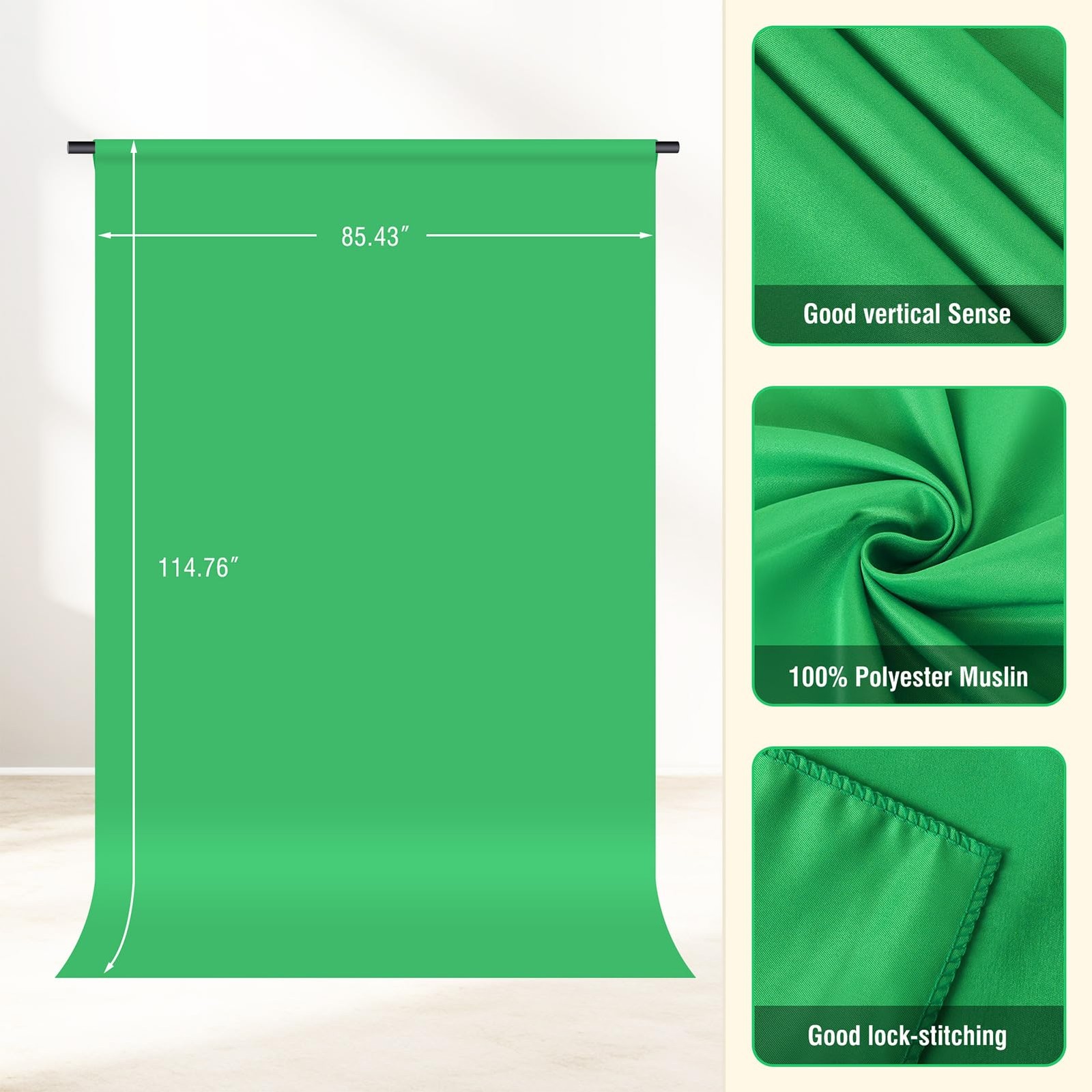 Forlogic Green Screen Backdrop Kit Stand 8X7.2Ft Portable Greenscreen